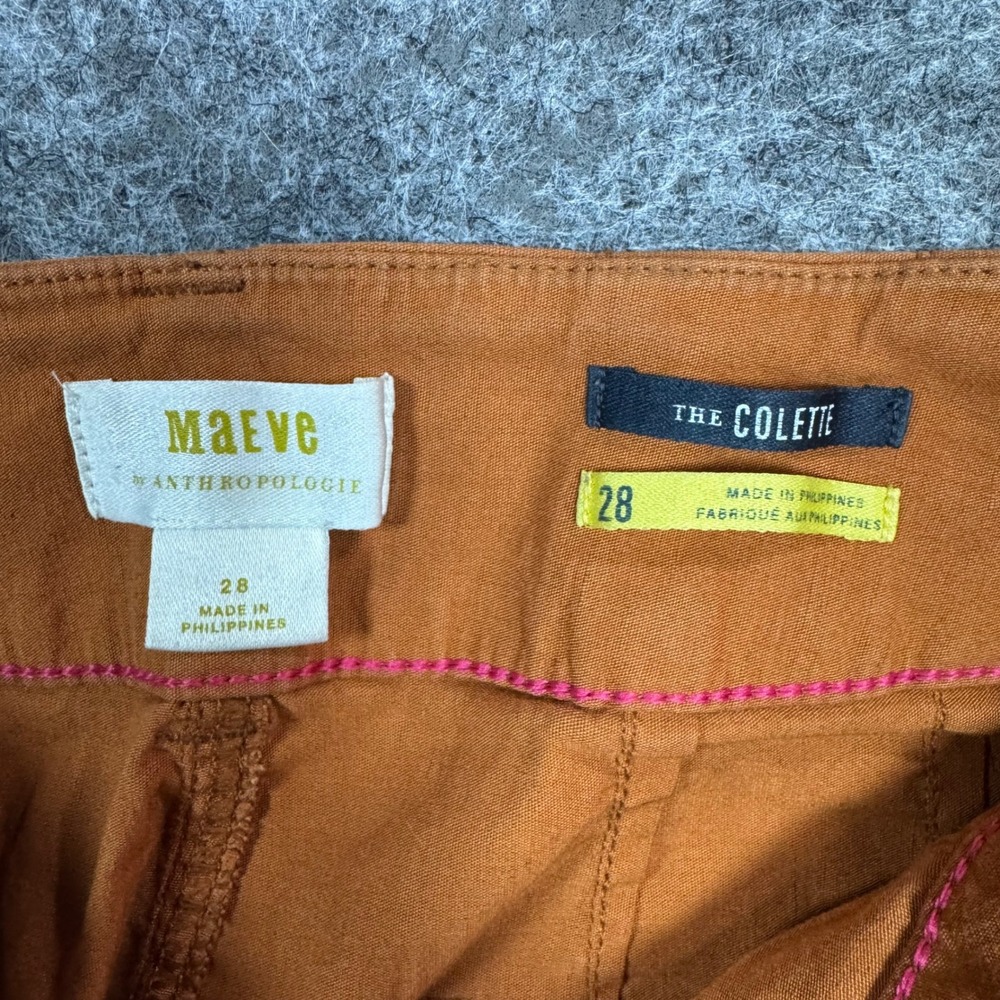 Maeve by Anthropologie The Colette Wide Leg Crop Pants Womens 28 Burnt Orange - Picture 3 of 9